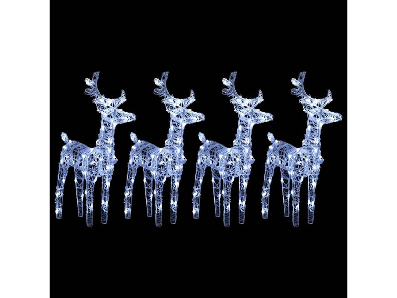  Rennes de noël 4 pcs 160 led blanc froid acrylique  - Conforama B