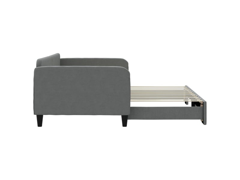  Lit simple- lit adulte -  lit de jour avec gigogne sans matelas gris foncé 100x200 cm  - Conforama C