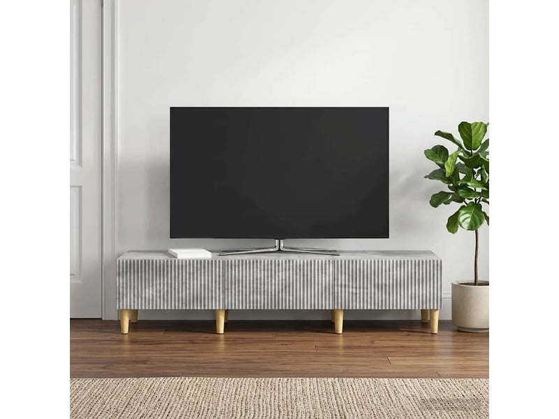 Meuble tv - banc tv - meuble de rangement gris béton 147 x 34,5 x 30 cm bois d'ingénierie  - Conforama D
