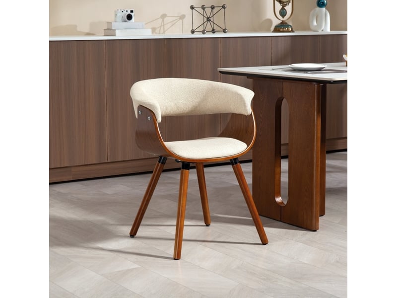 Chaise de salle à manger avec dossier tissu beige evryae - Conforama B