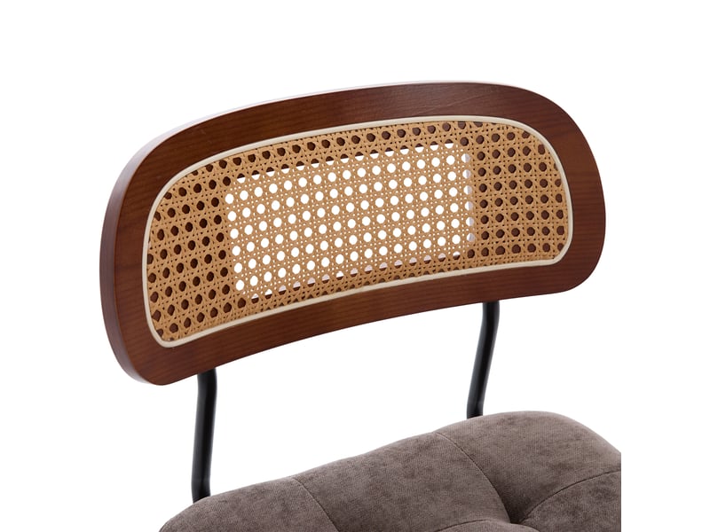  Lot de 2 tabourets de bar 44x51x96 cm en chenille avec dossier pivotants et réglables en hauteur marron chicfurn  - Conforama E