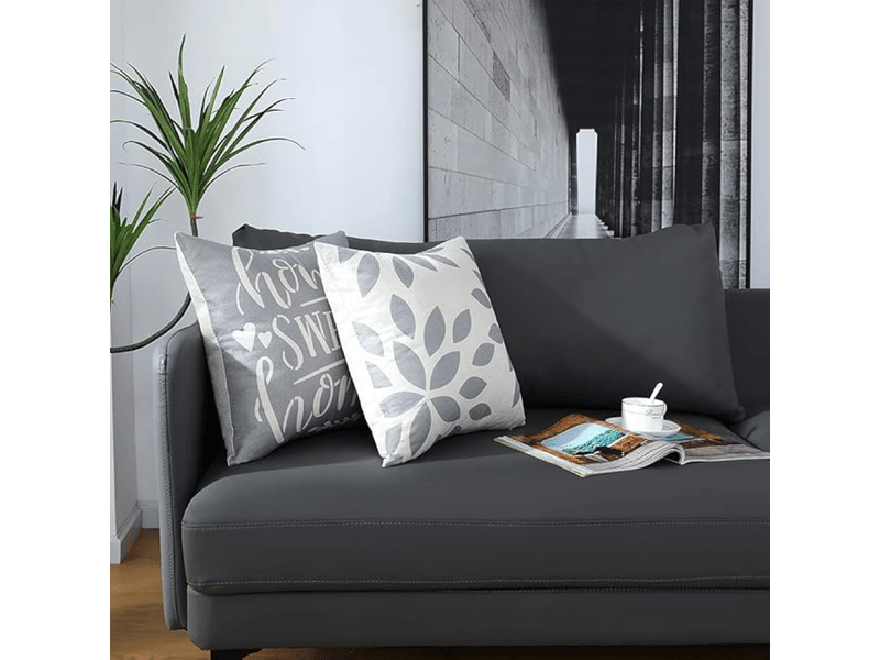  Housses de coussin, housses de coussin 45 x 45 cm lot de 4 housses de coussin carrées grises 18 x 18 cm lot de 4 pour patio extérieur jardin salon canapé d  - Conforama B