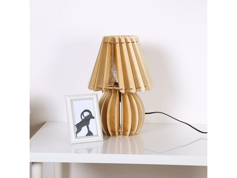  Lampe à poser à lattes gino 40cm naturel  - Conforama E