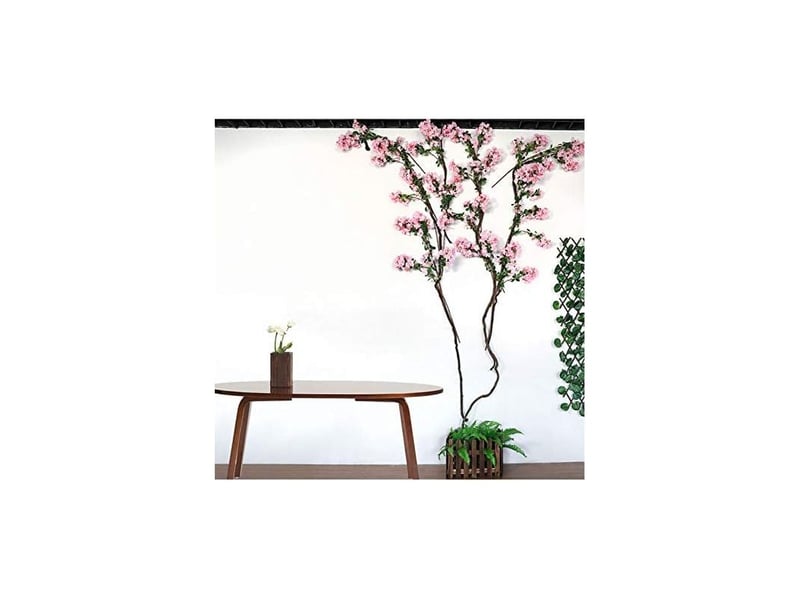Fleur artificielle 105 cm faux cerisier fleur arbre 3 fourche sakura branche fleur artificielle soie de mariage fond décoration murale,aafgvc - Conforama B