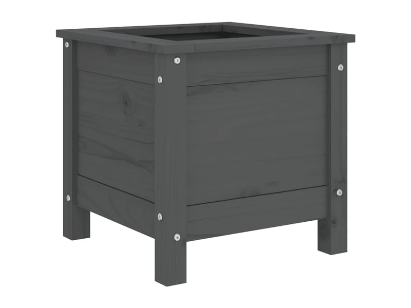  Jardinière - bac à fleurs gris 40x40x39 cm bois massif de pin  - Conforama A