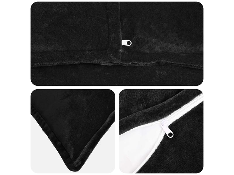 Lot de 6 housses de coussin houten noir 60 x 60 cm flanelle cf50003 - Conforama D