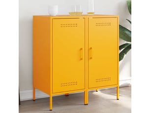 Buffets 2 pcs - bahut - meuble de rangement jaune moutarde 36x39x79 cm acier