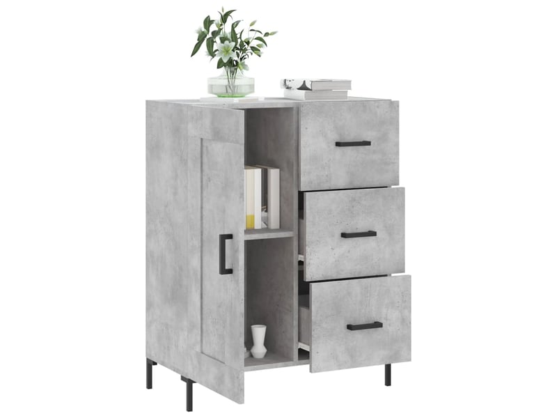  Buffet - bahut - meuble de rangement gris béton 69,5x34x90 cm bois d'ingénierie  - Conforama D