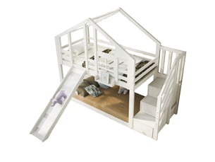 Lit cabane 90x200 cm WISHDOR coloris blanc