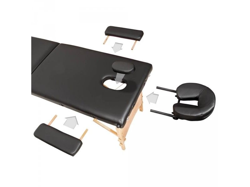 Table de massage 2 zones avec sac de transport noir 08_0000464  - Conforama C
