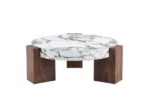 Table basse ronde avec table d'appoint assortie 61 cm evryae
