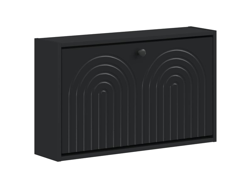  Meuble à chaussures mural, armoire à chaussures alkmaar 71x17x43 cm noir  - Conforama A