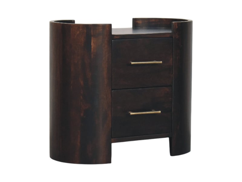  Artisan furniture bois massif table de chevet valencia à deux tiroirs, marron  - Conforama D