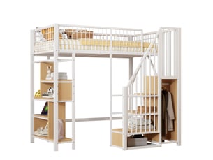 Lit mezzanine 90x200 cm <strong></strong>  <strong></strong> coloris blanc