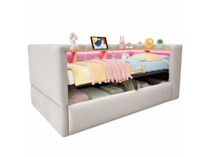 Lit coffre 90x190 cm <strong>HAUSS SPOLE</strong> <strong></strong> coloris gris