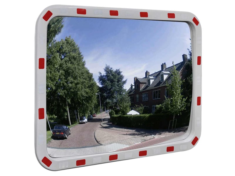  Miroir de trafic convexe, miroir de sécurité convexe rectangulaire 60x80cm et réflecteurs cf62734  - Conforama B