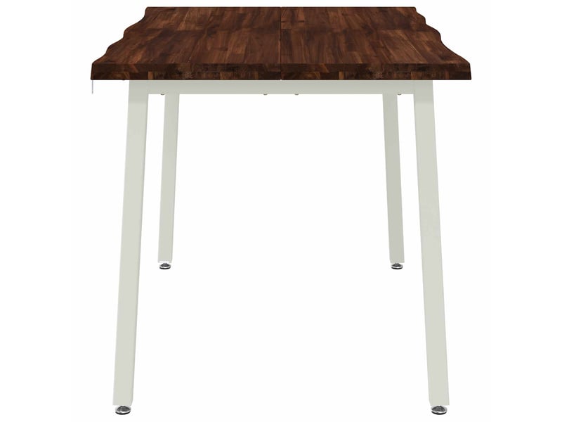  Table à manger moderne 120x80x75 cm bois d'acacia massif marron foncé et blanc shl96762  - Conforama E