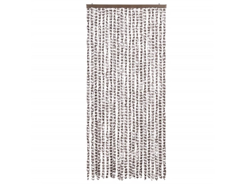  Rideau anti-mouches, moustiquaire taupe et blanc 90x200 cm chenille cf43583  - Conforama C
