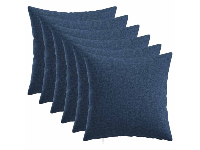  Lot de 6 coussins avec oreiller, coussins décoratifs heerlen bleu tissu cf50677  - Conforama B