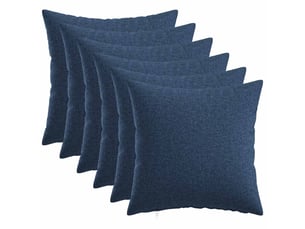Lot de 6 coussins avec oreiller, coussins décoratifs heerlen bleu tissu cf50677