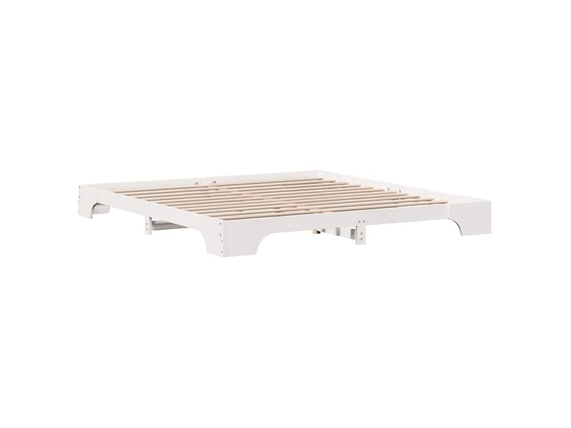  Lit double- lit adulte -  cadre de lit blanc 200 x 200 cm pin massif  - Conforama C