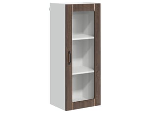 Meuble mural de cuisine, cabinet en verre mural chêne brun 40x31x100cm shl1696