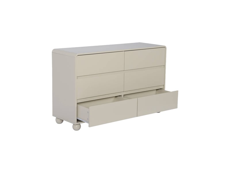  Commode enfant décor bois laqué 6 tiroirs beige - noushka  - Conforama B
