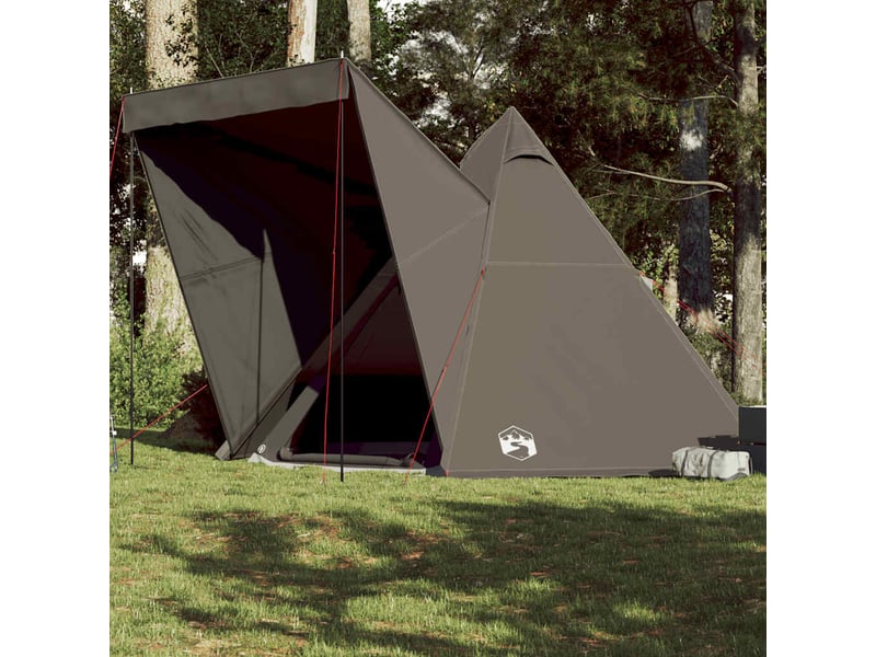 Tente de camping, tente familiale tipi 6 personnes marron imperméable - Conforama B