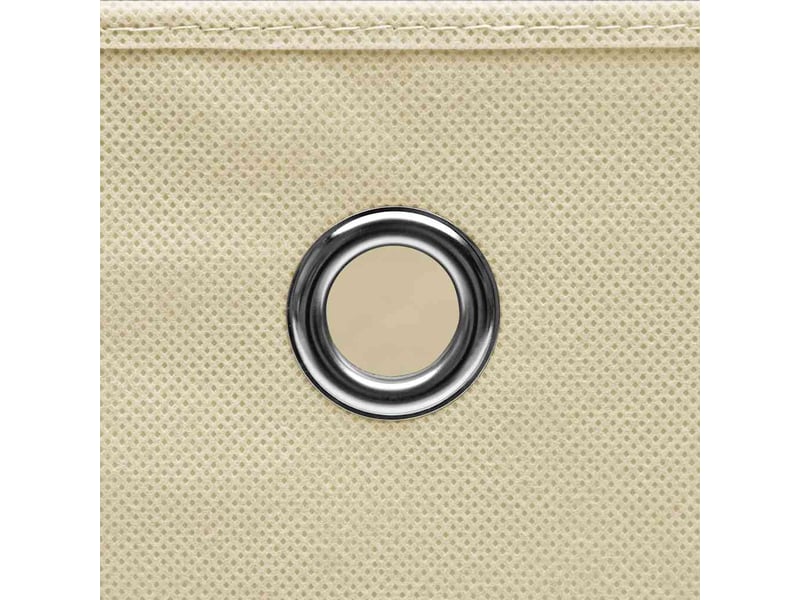  Boîtes de rangement avec couvercles 10 pcs 28x28x28 cm crème  - Conforama E