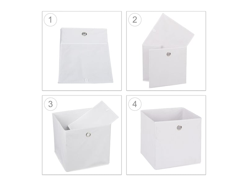  Lot de 2 boîtes de rangement pliables pratiques 30 x 30 x 30 cm en tissu gris 13_0006425  - Conforama C