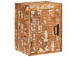 Table de chevet - cabinet de chevet - table de nuit marron bois massif de récupération