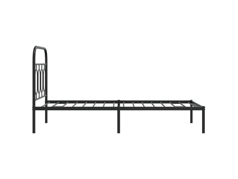  Lit simple- lit adulte -  cadre de lit métal sans matelas avec tête de lit noir 90x190 cm  - Conforama D