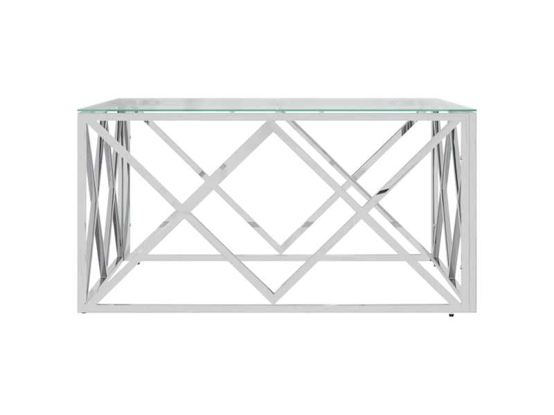  Table basse | table d'appoint salon 80x80x40 cm acier inoxydable et verre shl1126  - Conforama C