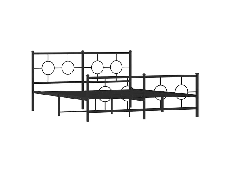 Lit double- lit adulte - cadre de lit métal sans matelas avec pied de lit noir 150x200cm - Conforama B