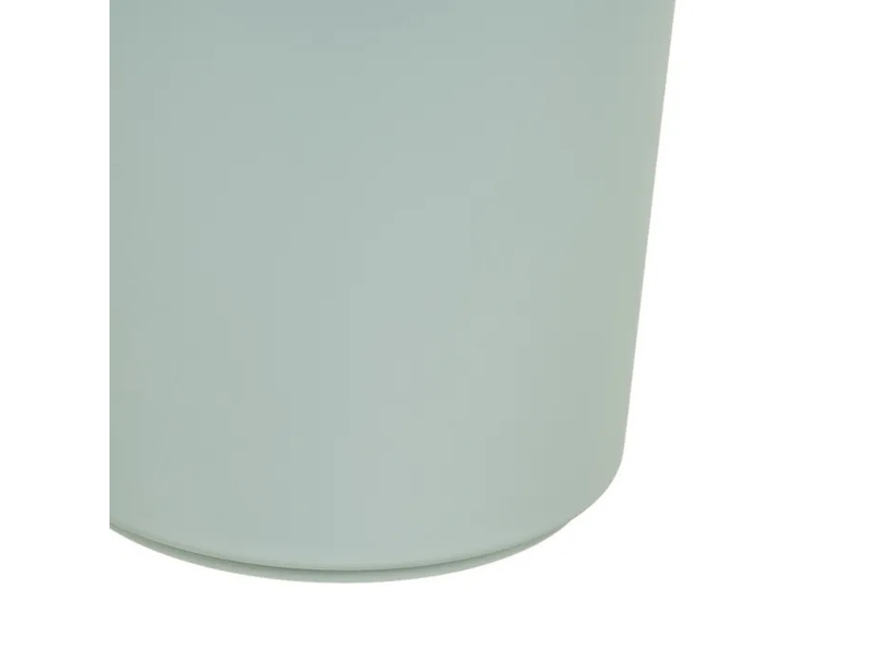  Poubelle ronde de salle de bain à couvercle basculant en polypropylène finition mate, capacité 5l,coloris vert menthe - longueur 18 x profondeur 18 x hauteur 27 cm  - Conforama E