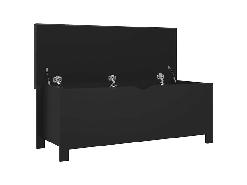  Boîte de rangement, coffre de rangement avec coussin noir 105x40x45 cm aggloméré  - Conforama D