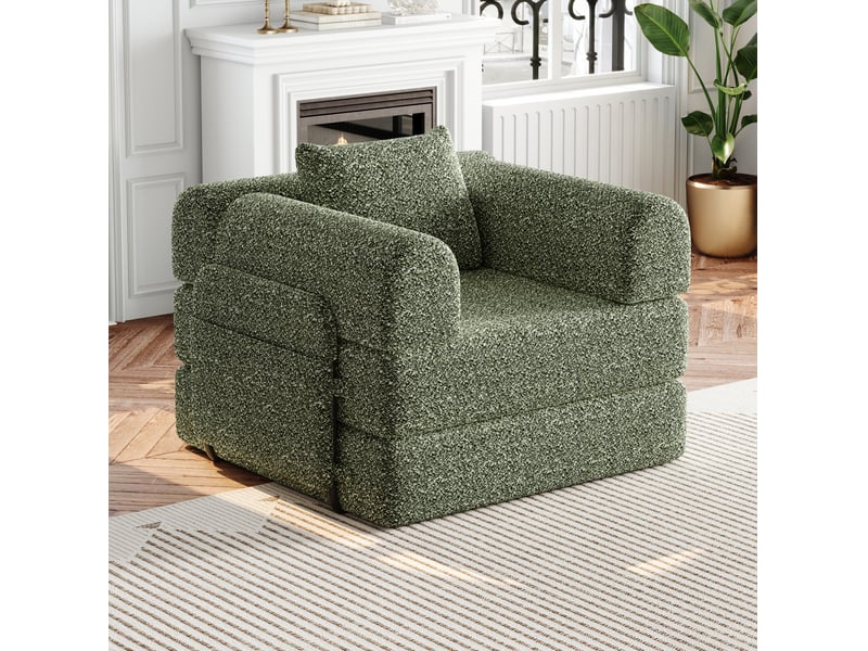  Canapé-lit 2-en-1 94x91,4x69,8 cm convertible vert  - Conforama C