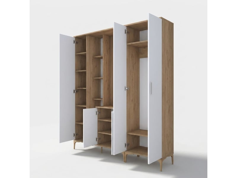  Vestiaire d'entrée mobile avec miroir et porte-manteaux orion  - Conforama C