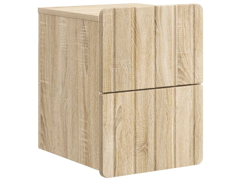  Table de chevet mural 2 pièces chêne sonoma 33 x 34,5 x 43 cm  - Conforama C