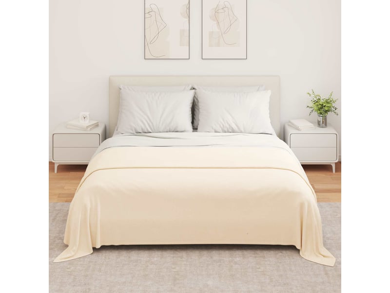  Plaid canapé crème 280x210 cm 0.79 kg polaire  - Conforama C