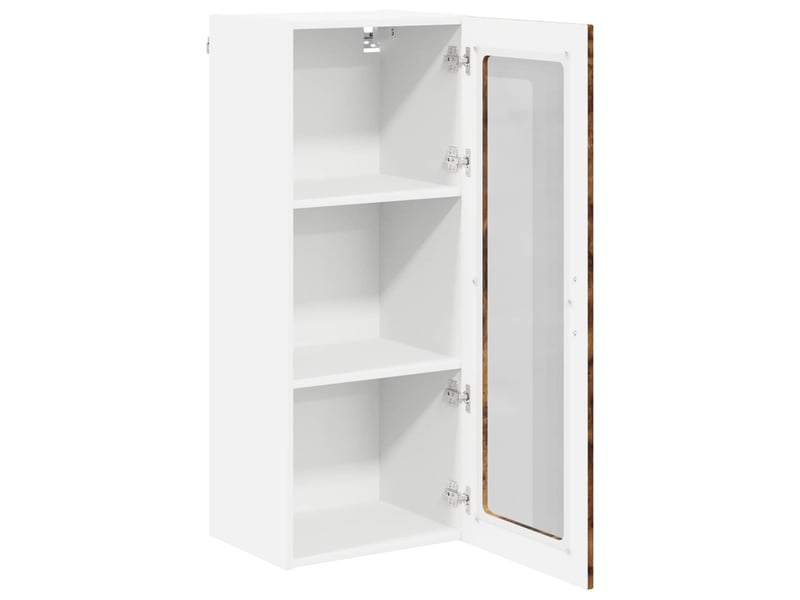  Meuble mural de cuisine, cabinet en verre mural chêne fumé 40x31x100cm shl8672  - Conforama E