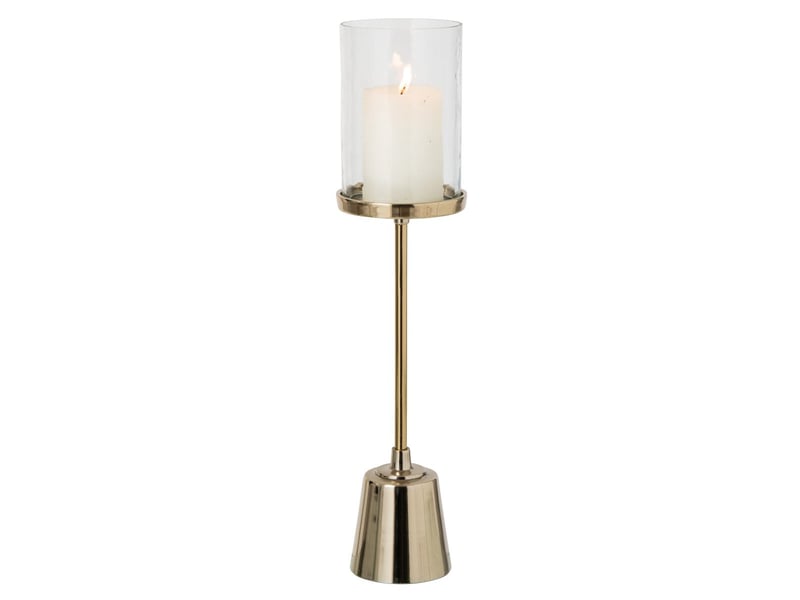  Bougeoir design sur pied dorine 59cm doré  - Conforama B