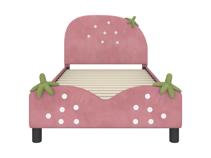  Cadre de lit pour enfants - lit jeune avec tête de lit rose 90 x 190 cm  - Conforama E
