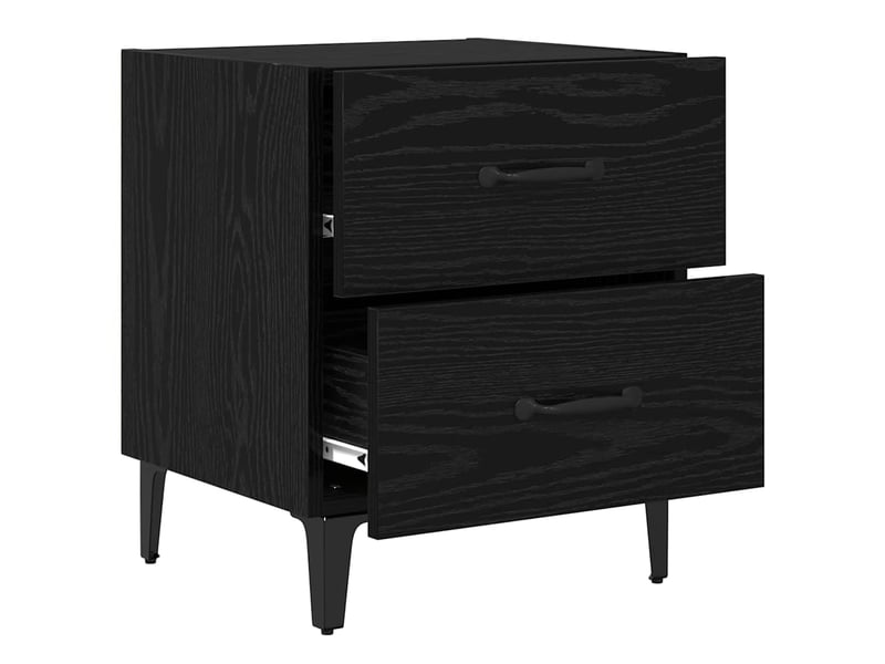 Table de chevet - table de lit 2 pc chêne noir 40 x 35 x 47,5 cm - Conforama D