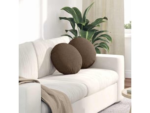 Lot de 2 coussins de siège, coussins décoratifs tissu marron ø40 x 13 cm cf59844