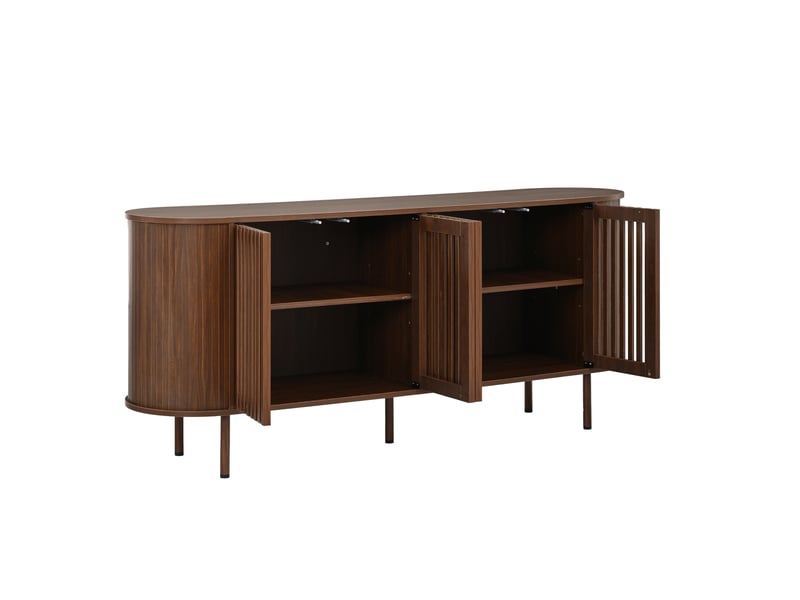 Buffet bas 160x40x70 cm noyer avec étagères réglables, portes coulissantes Fay Lum - Conforama D