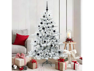 Sapin de noël, arbre de noël artificiel à branches articulées blanc 150 cm shl9944