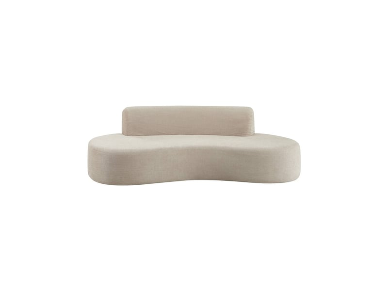  Canapé virgule organique 3 places tissu chenille beige - curv  - Conforama E