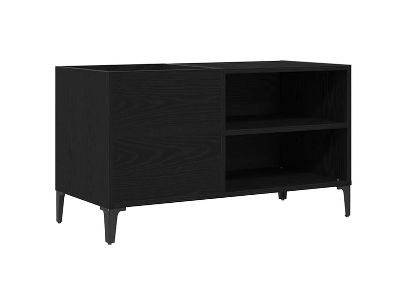  Meuble à vinyles, armoire à disques chêne noir 84,5x38x48 cm bois d'ingénierie  - Conforama A