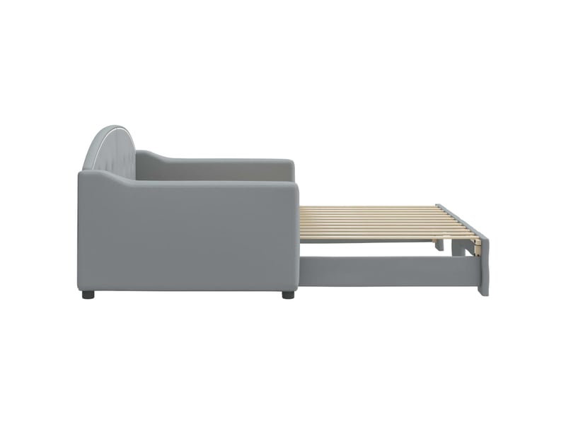  Lit simple- lit adulte -  lit de jour avec gigogne sans matelas gris clair 90x200 cm  - Conforama C
